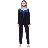 Merry Style – Dames Huispak – Vrijetijdspak – Velours – MS-MG-F-SUIT3-n – Marineblauw/Donkerblauw/Lichtblauw – XXXXXL