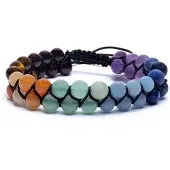 Phoenix Armband Chakra – Mala - Dubbele rij verstelbaar – Kralen 6 mm