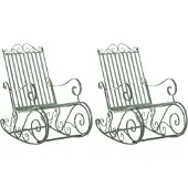 CLP Smilla Set van 2 schommelstoelen antiek/groen