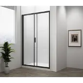 Polysan Easy Black Douchedeur 100cm, helder glas