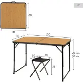 Aktive 63162 Folding Table With Benches Set Bruin