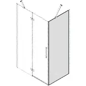 Gelco Trinity zijglaspaneel, 1000 mm, helder glas