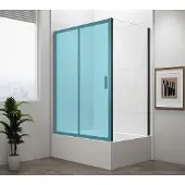 Polysan Deep Black Zijpaneel 750x1650mm, helder glas