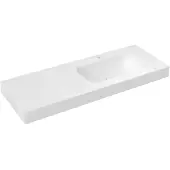 Sapho Emico Wastafel rechts, 160x50 cm, versie L, Rockstone wit mat