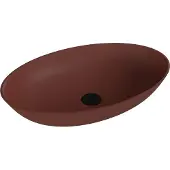 Polysan Banera Oval Opbouwwastafel, kunstmarmer, 60x40cm, mat bruin