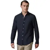 Profuomo Donkerblauw overhemd Regular Fit linnen