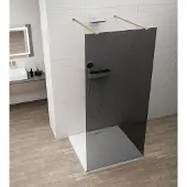 Polysan Esca Gold Matt Doucheglaspaneel uit één stuk, vrijstaand, rookglas, 1000 mm