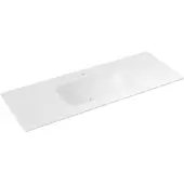 Sapho Aruba Dubbele wastafel Centraal, 140x51,5 cm, Rockstone wit mat