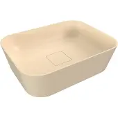 Polysan Banera Square Opbouwwastafel, kunstmarmer, 50x36cm, mat beige