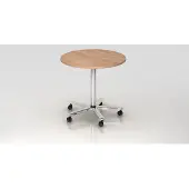 Hjh OFFICE PRO BISTRO 80R C - Systeem conferentietafel Walnoot Chroom ? 80