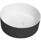 Sapho Thin wastafel voor werkblad, Rockstone Ø 38 cm, Carina/wit mat