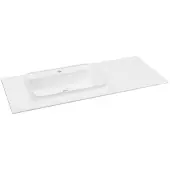 Sapho Brahea wastafel 121x51,5cm (90+30cm), Rockstone, links, wit mat