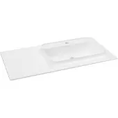 Sapho Brahea Wastafel 101x51,5cm (30+70cm), Rockstone, rechts, mat wit
