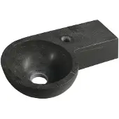 Sapho Blok Stone Wastafel 40x23cm, zwart anthraziet