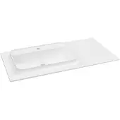 Sapho Brahea Wastafel 101x51,5cm (70+30cm), Rockstone, links, mat wit