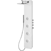 Polysan Spirit Round Thermostatisch douchepaneel 25x155cm, wit