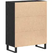 vidaXL Dressoir Zwart Eiken 69,5 x 34 x 90 cm Bewerkt hout