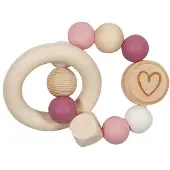 Goki houten grijpring hart roze