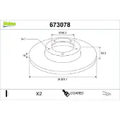 Valeo 673078 Remschijf