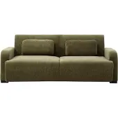 Vente-unique Driezitsslaapbank - clic-clac in groene chenille stof LOMARIO