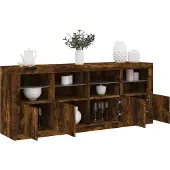 vidaXL Dressoir met LED-verlichting 163x37x67 cm gerookt eikenkleurig