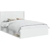 vidaXL Bedframe met opbergruimte en hoofdbord Wit 120 x 190 cm