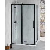 Polysan Altis Black Rechthoekige douchecabine 150x100cm, links/rechts-uitvoering