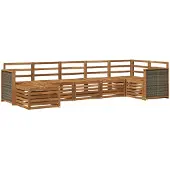 vidaXL Buiten bank set 7 st Naturel Massief Acacia Hout