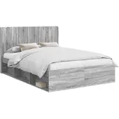 vidaXL Bedframe met opbergruimte en hoofdbord 3 st Bewerkt hout