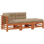 vidaXL Tuin loungeset, 3-delig, donkerbruin, massief grenenhout