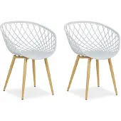 Homestyle4u Tuinstoelen - Set van 2 - Kunststof - Grijs