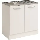 Parisot Kast Spring 80 Cm - 2 Deuren Zonder Spoelbak - Wit - - Keuken Gootsteenkast - Wit - Spaanplaat