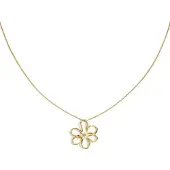 Yehwang Lange ketting met bloemhanger- stainless steel ketting met hanger