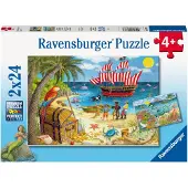 Ravensburger Piraten en Zeemeerminnen 2 x 24 Stuk Puzzelset voor Kinderen - 05676 - Elke Puzzelstuk is Uniek