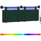 vidaXL Hangend hoofdbord Met LED-verlichting Donkergroen Fluweel