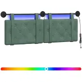 vidaXL Hangend hoofdbord Met LED-verlichting Zeegroen Fluweel