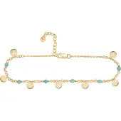 Cai Damen-Fußkette 925er Silber 6 Amazonit One Size 88371861