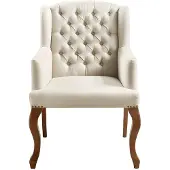 Vente-unique Fauteuil met armleuningen van stof PARUNA - Beige