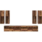 vidaXL Tv Wandkast Set 7 st Oud Hout Bewerkt hout