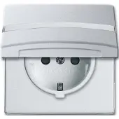 ABB 2CKA002064A0300 Apparaatinzetstuk Aanraakbeveiliging IP44 Witaluminium (RAL 9006), Aluminium