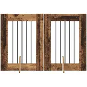 Syfax Opvouwbaar hondenhek met standaards 2 st Oud hout 120,5 cm