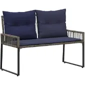 vidaXL Tuinbank 2 -Seater 4 st 110 x 59 x 82 cm poly rattan