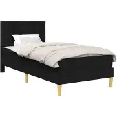 vidaXL Bedframe met matras met hoofdeinde Zwart 80 x 200 cm Stof