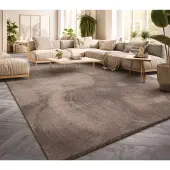 TT Home Woonkamertapijt eetkamer langpolig geometrisch design Scandi Moder 3D Uni 120 x 160 cm Rechthoek beige