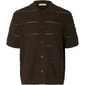 Selected Gebreid vest 'SLHPALLE' donkerbruin