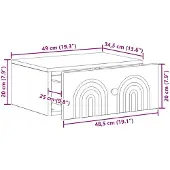 vidaXL Muurbevestigde Nachttafel Hoogglans Wit 49 x 34,5 x 20 cm