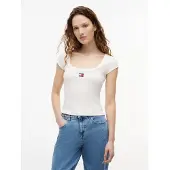 Tommy Hilfiger Shirt 'Tommy Badge Slim' navy / rood / wit