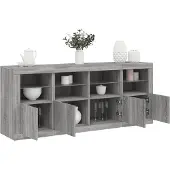 vidaXL Dressoir met LED-verlichting 163x37x67 cm grijs sonoma eiken