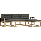 vidaXL Buiten bank set 4 st Wit en antracietkleurig Polyester