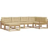 vidaXL Buiten bank set 5 st Wit en Beige Polyester